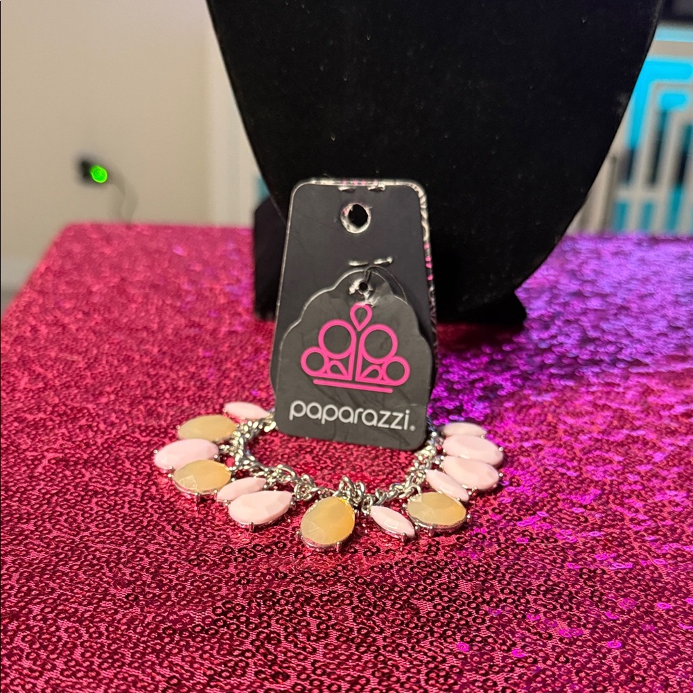 Paparazzi Blush and Gold Charm Bracelet